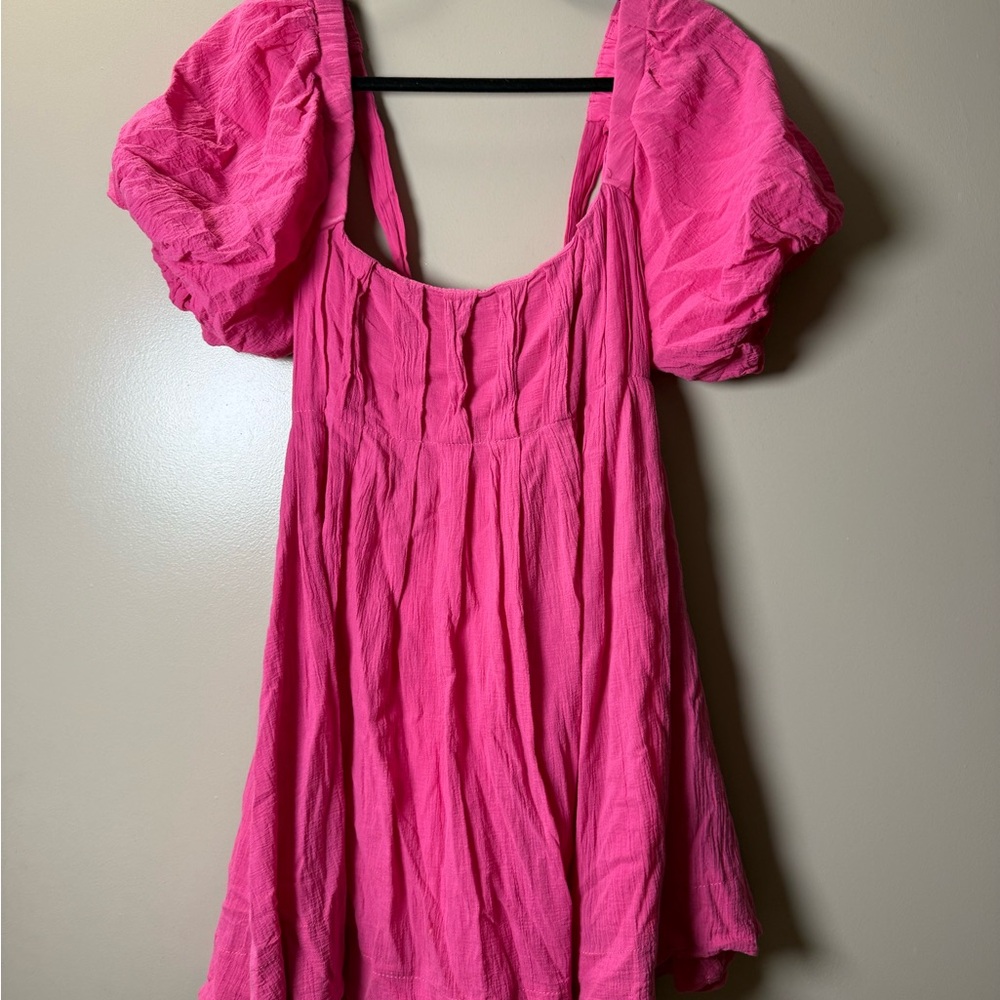 Hello Molly Fuchsia Tie-Back Mini Dress